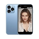 Hipipooo Mini-Smartphone, entsperrt, 4G-Handy, 3,0 Zoll, Dual-SIM, 2000-mAh-Akku, Dual-Kamera, Android 10.0 Quad-Core, WLAN, Bluetooth, Hotspot, Backup-Telefon(Blau,3 GB + 64 GB)