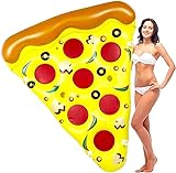 LATERN Riesige aufblasbare Schwimmpizza, 180cm x 150cm PVC Pool Schwimmfloß Wasser Schwimmlieg mit Getränkehaltern und Schnellaufblasventil für die Sommer Pool See Strand Wasserparty