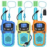 Walkie Talkie 3er Set,Walky Talky Erwachsene Kinder ab 5 Jahre VOX Hohe Reichweite Woki Toki Outdoor Camping Geschenk Junge ab 3 4 6 7 8 9 10 Jahre