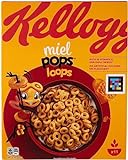 6x Kellogg's Cereali Miel Pops Loops, Vollkornringe gemischt mit Honig, angereichert mit Vitaminen und Mineralstoffen 330g