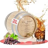 Personalisiertes Holzfass inkl. Messing-Zapfhahn - Geschenk Papa, Opa, Freund Weihnachten - kleines Eichenfass für Bier, Rum, Whisky oder Wein - Geburtstagsgeschenk für Männer (2 Liter - Motiv 1)