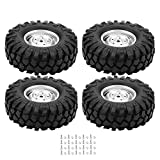 4 Stück RC Auto Reifen Gummirad Reifen mit Naben für 1/10 Skala RC Crawler Off-Road Truck Auto