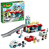 LEGO 10948 DUPLO Parkhaus mit Autowaschanlage mit Spielzeugauto, Wohnmobil und Rennauto, Garagen-Spielzeug inkl. 4 Figuren, für Kleinkinder, Mädchen und Jungen ab 2 Jahre