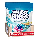 Weißer Riese Universal Trio-Caps Aromatherapie Floral Sensation (120 Wäschen), Waschmittel mit Lotus, Vollwaschmittel mit intensivem Dufterlebnis