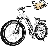 Himiway Cruiser Ebike 48V 17,5Ah/840Wh AKKU E-Mountainbike 26" × 4" E-Fatbike für Herren Damen bis zu 96 Km mit 250W Motor 25 Km/h, Elektrofahrräder mit 7-Gang-Kettenschaltung,StVZO-Konform