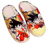 WANHONGYUE Japanese Anime Dragon Ball Hausschuhe Damen Herren Plüsch Pantoffeln Rutschfest House Slippers Winter Warme Schlappen