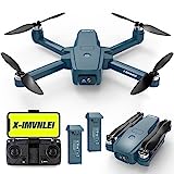 X15 2024 Bürstenlose Motor,Drohne with 4k hd fpv camera,40km/h Max,Windbeständig 4 Level drohnen,5G WiFi Duale Kameras,quadcopter drohne unter 250g,Optische Flussortung RC drone,2 Akkus,30Mins