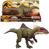 Mattel Jurassic World: Die Chaostheorie Netflix - Kampfaction Becklespinax Dinosaurier-Actionfigur-Spielzeug, versetzt wütende Kopfstöße, beißt, brüllt und knurrt, HXF52