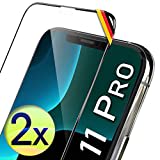 UTECTION 2X Full Screen Schutzglas 3D für iPhone 11 PRO, X/XS - Perfekte Anbringung dank Rahmen - Premium Displayschutz 9H Glas - Kompletter Schutz Vorne - Folie Schutzfolie Vollglas - 2 Stück