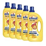 5x emsal Boden-Pflege Voll-Glanz 1 Liter, Langzeitglanz & Brillante Sauberkeit mit Orangenwachs