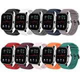 MIJOBS 10 Stück Armband Kompatibel mit Amazfit GTS 4, Amazfit GTS 4 Mini, Amazfit GTS 3, Amazfit GTS 2/2e/2 mini Ersatzarmband aus Silikon, Silikonband Kompatibel mit 20mm Uhrenarmband