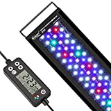 hygger Aquarium Beleuchtung, Aquarium LED Beleuchtung,Vollspektrum Aquarium Licht mit Monitor, 14W 24/7 Beleuchtungs Zyklus, 7 Farben, Einstellbarer Timer,3 Modus für 30-45cm Süßwasser Aquarien