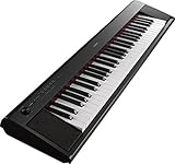 Yamaha Keyboard Piaggero NP-12B, schwarz – Leichtes und transportfreundliches Keyboard – Mit Aufnahmefunktion, Kopfhörer- und Sustain-Pedal Anschluss