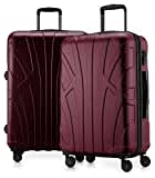 suitline - 2er Koffer-Set Trolley-Set Rollkoffer Hartschalen-Koffer Reisekoffer, TSA, 66 cm, 100% ABS, Matt