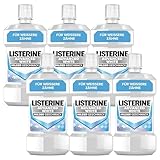 LISTERINE Advanced White mild (6 x 500 ml), antibakterielle Mundspülung zur Entfernung hartnäckiger Zahnverfärbungen, Mundwasser mit schonender Whitening-Technologie, für weißere Zähne in nur 1 Woche