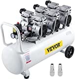 VEVOR Flüster Kompressor Ölfrei Luftkompressor 22 Gallonen 100L Druckluft Leise mit 2 Manometer für Hausreparatur, Reinigung der Fußbodenheizung, Blechlackierung, Stahlluftpistole, Zahnmedizin usw.