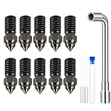 HzdaDeve 10PCS Gewinde gehärtete Düsen 0.4MM Edelstahl Düsen 5PCS Düse Reinigung Nadeln Schlüssel für Elegoo Neptune 4/Neptune 4 Pro 3D Ersatz