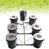 Quiltern DWC Grow System Kit 20L 7 Eimer Hydroponik DWC Grow System,Hydroponisches Anzuchtsystem für Haushalt und Küche für Pflanzen Kräutergarten Starter