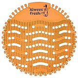 Alwees Fresh Urinalsieb x10 mit Duft (Mango), WC Spritzschutz Urinal Einsatz, passend für die führenden Marken- & Wasserlose Urinale, Anti-Spritz & Geruchs-Neutralisierendes Urinal Sieb, 10er-Pack