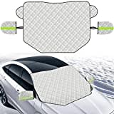 sukudon Frontscheibenabdeckung, Auto Scheibenabdeckung Windschutzscheibe Frost/Sonnenschutz Auto Frontscheibe Eisschutzfolie mit Magnet (145 * 118cm) faltbar