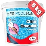 5 kg MEINPOOL24.DE Chlorgranulat schnelllöslich 56% AKTIVCHLOR POOLCHEMIE - Deutsche Markenqualität - Sichere und schnelle Desinfektion - für Pools, Aufstellpools, Whirlpools, Planschbecken