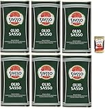 Sasso Olio Extra vergine D'oliva Natives Olive Olivenöl 6x 1 Lt 100% Italienisch, Extra virgin oil + Italian Gourmet polpa 400g