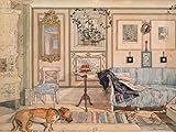 1art1 Carl Larsson Poster Mein Wohlfühl-Zimmer, 1894 Bilder Leinwand-Bild Auf Keilrahmen | XXL-Wandbild Poster Kunstdruck Als Leinwandbild 80x60 cm