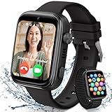 XINGHESF Kinder Smartwatch mit GPS und Telefon, 1.83''HD 4G Smartwatch Kinder mit Videoanruf, WiFi, SOS, Whatsappp, Musik, Wecker, Schulmodus, IP67 Wasserdicht - Smart Watch Kinder mit 2 Armbändern