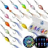 Njord Kalastus Messeneuheit 2024 Spoons Forelle Mega Twist 10 Stück in Spoonbox | Forellen Angeln Spoon Set Forellenköder | Forellen Blinker Angeln Forelle | Forellen Spinner Set Trout (3g mit Feder)