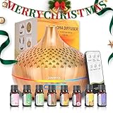 ZOVHYYA Aroma Diffuser 500 ml Diffuser Luftbefeuchter Aromatherapie-Diffuser 14 LEDs mit Fernbedienung 3 Timer und automatische Abschaltung für Wohnzimmer, Schlafzimmer, Yoga, als