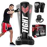 JUOIFIP Freistehender Boxsack Erwachsene, Standboxsack mit Pumpe und Boxhandschuhe, Boxing Set für Kickboxen Kampfsport MMA Dummy Muay Thai Home Gym Training