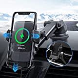 SONRU Handyhalterung Auto Mit Ladefunktion Induktives, Fast Wireless Charger Auto Lüftung/Saugnapf Kabelloses Ladegerät für iPhone 16 Samsung LG Alle 4,5-6,7 Qi-fähige Telefone