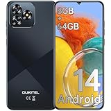 OUKITEL C53 Android 14 Smartphone Ohne Vertrag - 8GB +64GB/1TB Handy Ohne Vertrag, Octa Core 6,6" HD+ Smartphone, 13MP+5MP Kamera 4300mAh Handy, 4G Dual SIM Simlockfreie Handys, Gesicht, GPS, Schwarz