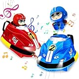 JONRRYIN Ferngesteuertes Gegeneinander Spielzeugauto, 2 Pcs Ferngesteuertes Auto, Ferngesteuerter Autoscooter für Kinder, Stunt Kinder Spielzeug Auto, RC Crawler Car mit Licht Musik ab 6 Jahre