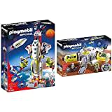 PLAYMOBIL 9487 Spielzeug-Mars-Station & 9488 Spielzeug-Mars-Rakete mit Startrampe