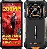 Ulefone Armor 26 Ultra Outdoor Handy 5G 2024, 200MP+64MP Kamera 3,2XTeleobjektiv 24GB+512GB Android 13 Smartphone mit 120W Schnellladung 6,78 Zoll FHD+ 120Hz 121dB Lautsprecher 15600mAh Akku Schwarz