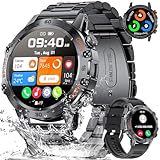 LIGE Smartwatch Herren mit Telefonfunktion, 100+ Sportmodi Outdoor Militär Sportuhr 1.39 Zoll 400mAh Touchscreen IP68 Wasserdicht Smart Watch für Android iOS mit Herzfrequenz, SpO2 Schlafmonitor