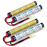 Zeee 9,6V 1600mAh NiMH Akku RC Akku für Airsoft RC Modelle Compatible with Mini-Tamiya-Stecker(2 Stück)