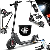 KESSER E-Scooter mit Straßenzulassung 40km Reichweite Faltbarer Elektro 36V / 10 Ah Batterie Roller Belastung bis 120kg 450W Motor 10'' Reifen LCD-Display und universelle Smartphonehalterung Carbon