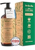 Aloe Vera Gel BIO - Vegan | Mit PUREM BLATTSAFT | 100% NATÜRLICH & REIN | Feuchtigkeitscreme Gesicht & Körper | Feuchtigkeitspflege von Soena Naturals | Aloe Vera Gel 100 Prozent - After Sun