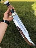 Hunting Bowie Knives' Full Tang Knife With Sheath, 18 Inches Razor Sharpe Knife, Handmade Unique Gift-For Man, Camping Outdoor (Survival Knife)