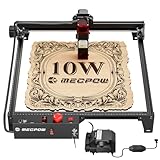 Mecpow X3 Pro Laser Graviermaschine mit Luftunterstützung, 10W Graviermaschine Laser Cutter für Holz und Metall, 60W CNC Fräsmaschine mit Not-Aus, Flammen- und Gyro-Erkennung, 410 x 400mm Fläche