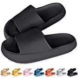 Cozislides Original Slippers Cloudyzz Schlappen Wolke Hausschuhe Gummi Home Slippers Badeschuhe rutschfeste Pantoletten Sommer Garten Badelatschen Flip Flops für Damen Herren Schwarz 40/41 EU