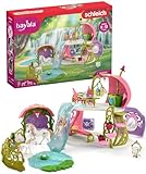 schleich 42445 BAYALA Glitzerndes Blütenhaus mit Einhörnern, See und Stall, 71 Teile Spielset mit Elfen & Einhorn Figur, Spielzeug für Kinder ab 5 Jahren