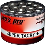 Generisch Pro's Pro 60 STK. Super Tacky Plus Overgrip - für Tennis, Badminton, Padel, Squash (Schwarz)