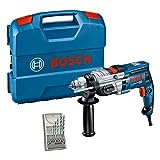 Bosch Professional Schlagbohrmaschine GSB 20-2 (Leistung 850 Watt, Leerlaufdrehzahl 3.000 min-1, mit Zubehörset, inkl. Tiefenanschlag, Schnellspannbohrfutter, Zusatzhandgriff, L-Case, Zubehör-Set)