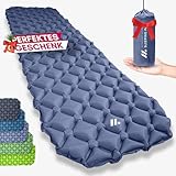 NORDMUT® 500g Isomatte Ultraleicht [mit Reparaturset] - Aufblasbare Luftmatratze Camping kleines Packmaß - Camping Matratze Wetterfest für Outdoor Zelt & Festivals - Grau