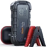 YaberAuto Starthilfe Powerbank, 6000A Spitzenstrom, 45W Schnellladung, Starter Powerbank Auto Starthilfe mit 3,3" LCD Bildschirm, Starthilfegerät mit 600 Lumen LED Taschenlampe, YA60 Jump Starter