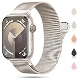 OULUOQI Ersatzarmband Kompatibel mit Apple Watch Armband 41mm 40mm 38mm 46mm 45mm 44mm 42mm Damen Herren, Einstellbar Metall Armbänder aus Edelstahl für iWatch Series Se Ultra 10 9 8 7 6 5 4 3 2 1