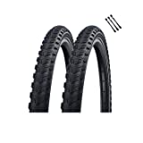 2er Set Schwalbe Fahrradreifen Marathon 365 28 Zoll (50-622) Reflex auswählbar mit Schläuchen + 3 MSZweirad Reifenheber E Bike (28 x 2,00 (50-622), Ohne Schläuche)